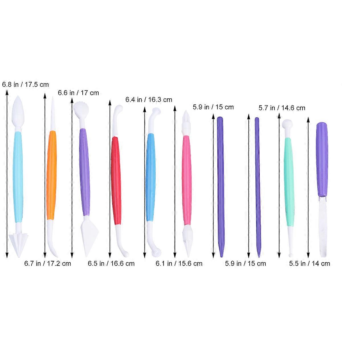 Ceramic Pottery Tools 10Pcs Set for Shaping and Assorted Color