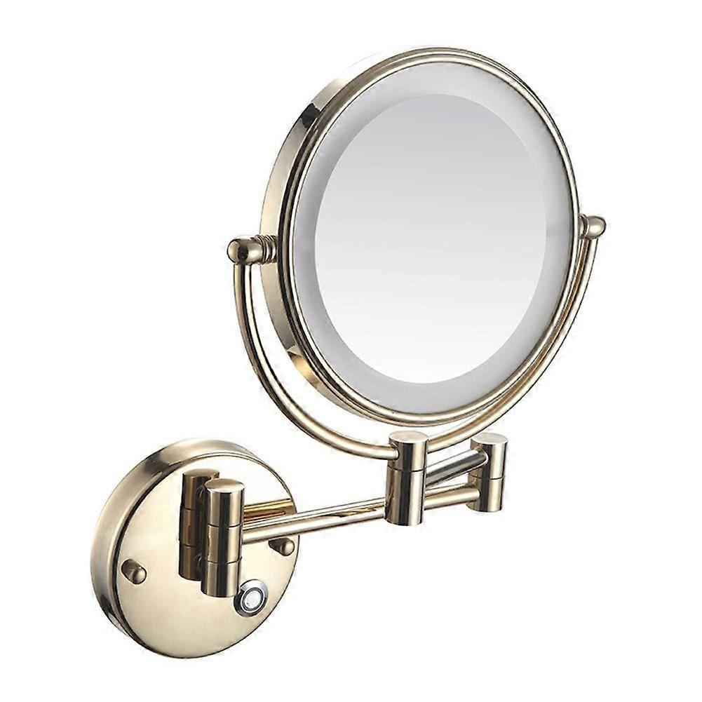 Wall Mounted Makeup Mirror with Light, Foldable 10X Magnifying Vanity Mirror, Touch Control