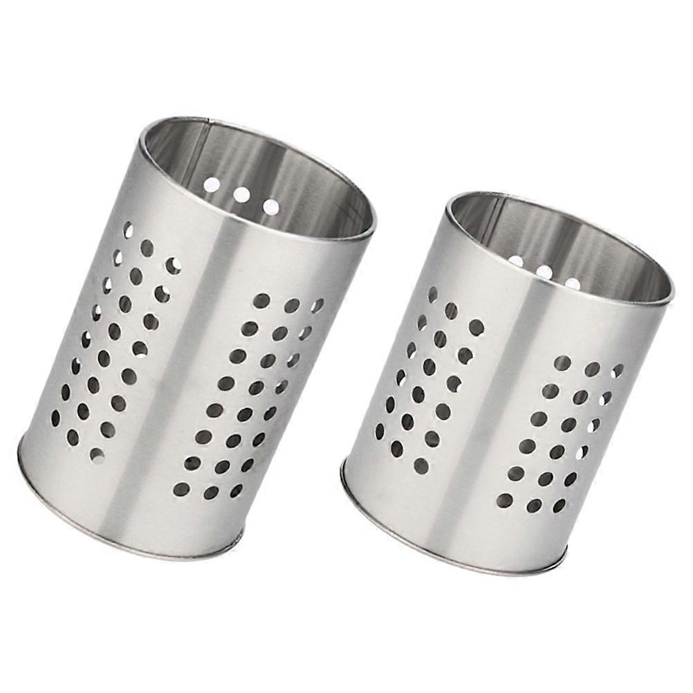 Chopsticks Holders Stainless Steel Storage for Kitchen Use 2Pcs Silver