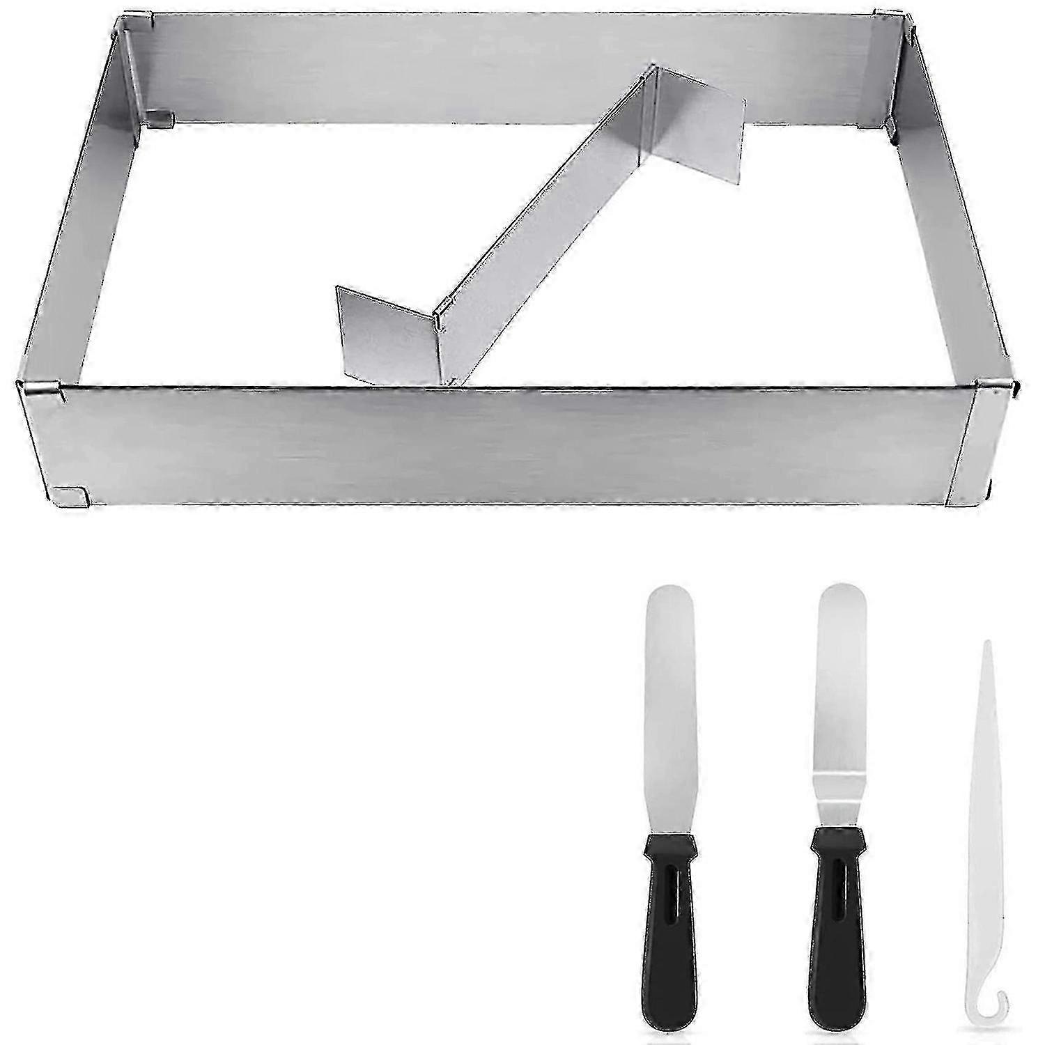 Baking Mould Square, Adjustable, Rectangular Cake Frame Cake Ring 25-26