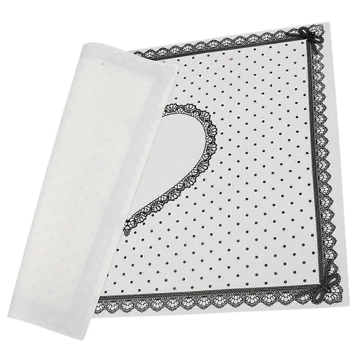 Silicone Nail Mat with Lace Dot Pattern, Washable Flexible Manicure Table Mat for Easy Cleanup White