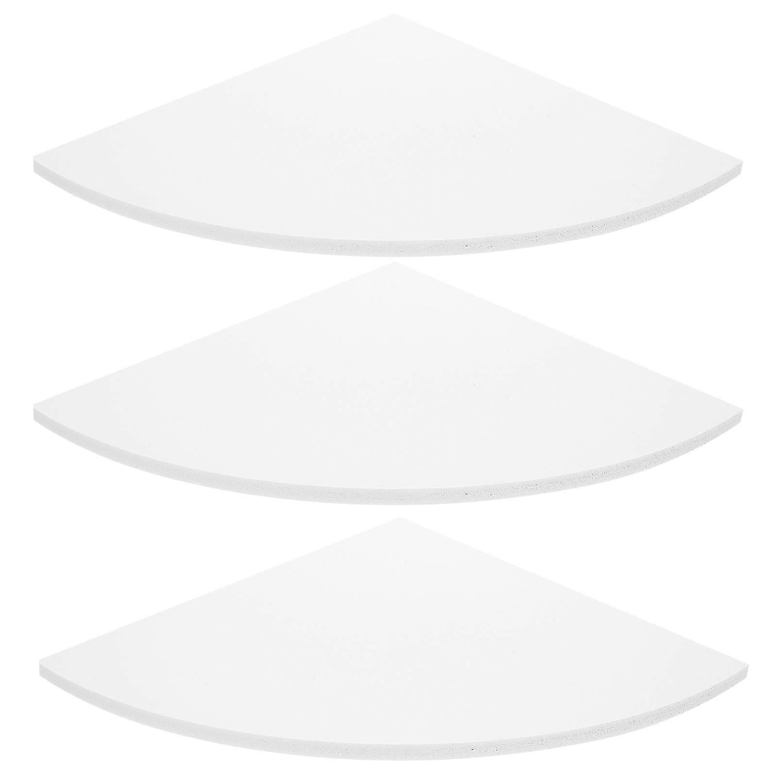 Wall Corner Shelf Triangle Fan Shape for Storage with 6Pcs Wall Shelves