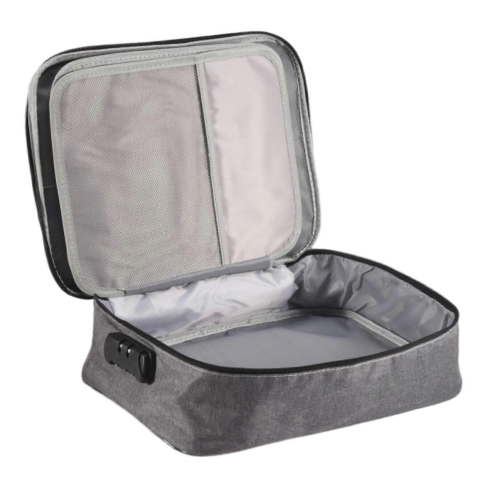Important File Pocket Holder,Document Organizer Box,Oxford Waterproof Document Storage Bag with Safe Code Lock (Gray)