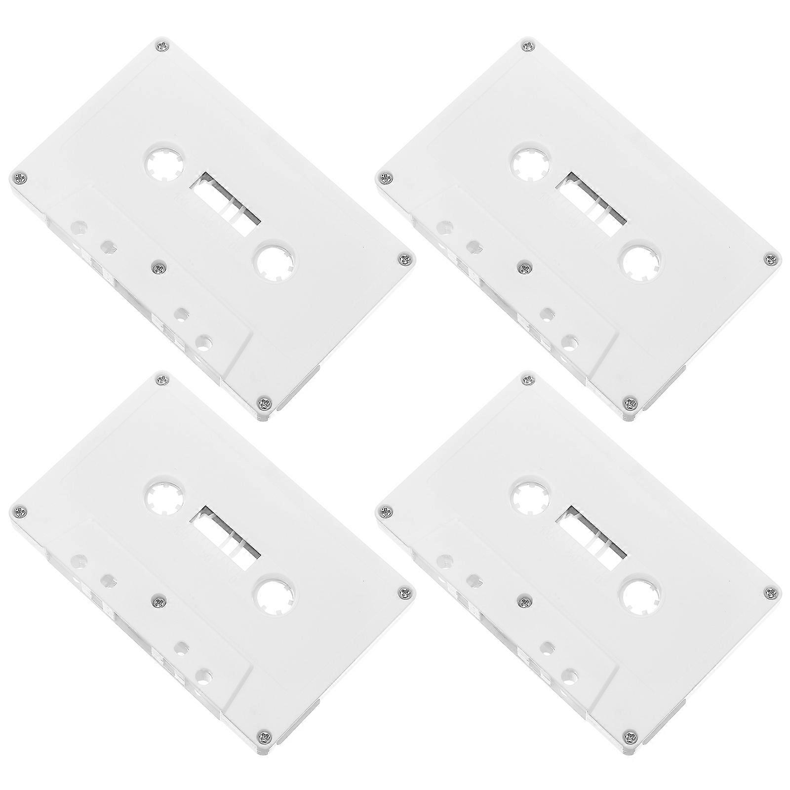 12Pcs Empty Cassette Tape Case for Audio Tape Storage in White Plastic