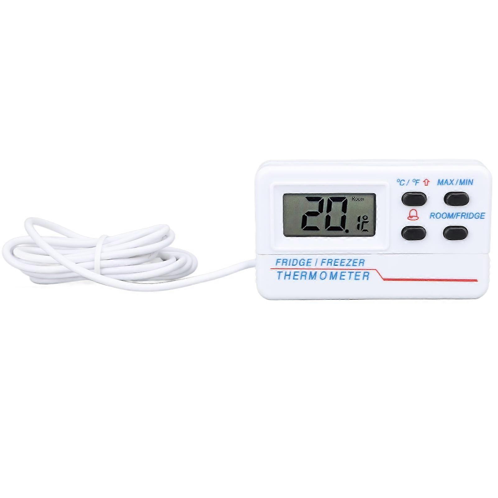 Digital Refrigerator Thermometer with  Precision, Alarm and Large Screen for Kitchen and Warehouse