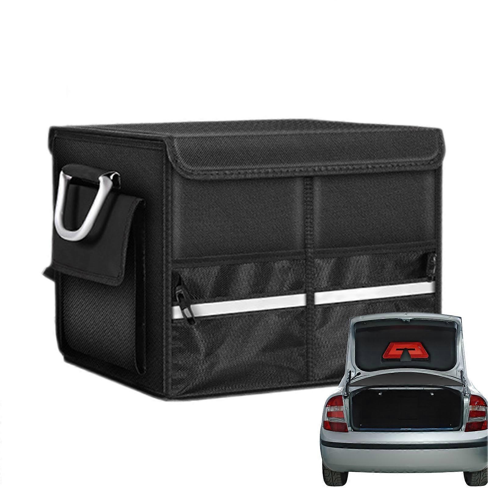 Car Trunk Organizer with Large Capacity, Foldable Design, AntiSlip Base and Reflective Strips for SUV