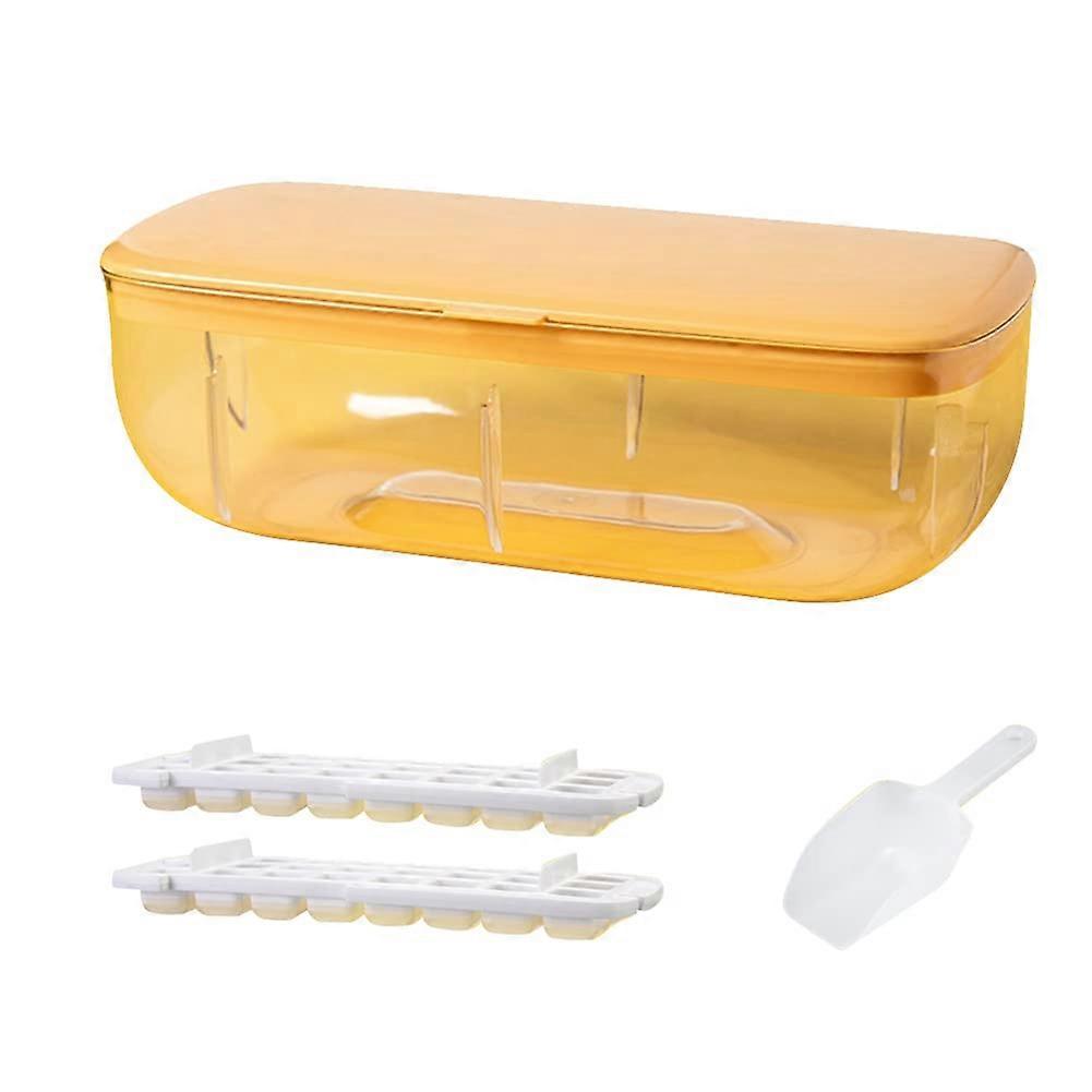 Ice Cube Tray and Maker with Lid, Easy Release, BPA , Stackable Ice Bucket for Freezer