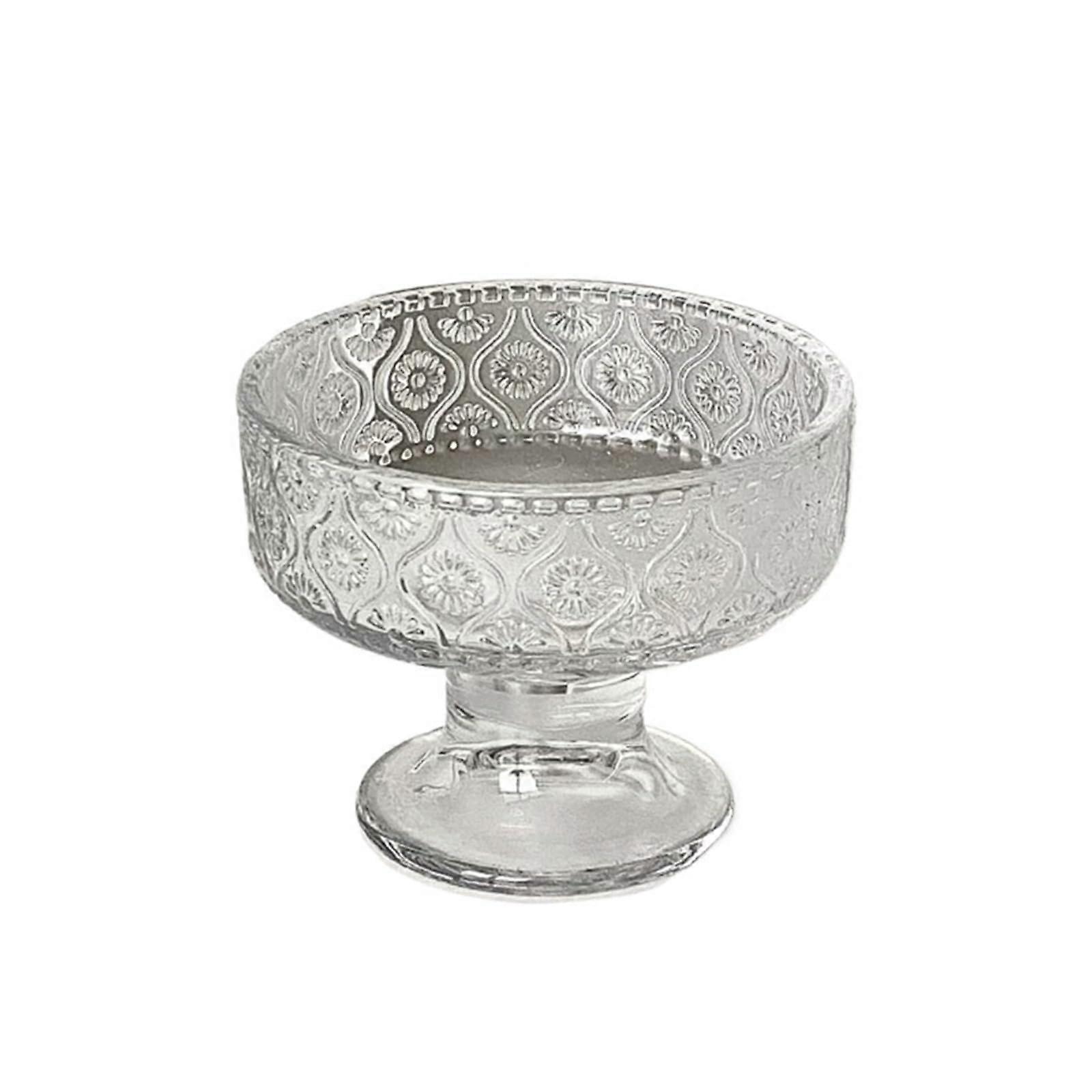 Clear Glass Ice Cream Bowl Small Footed Dessert Cup for Mousse Yogurt Stackable Easy Clean