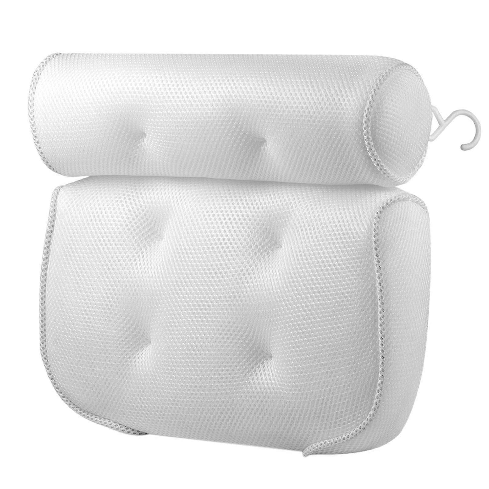 Bath Pillow for Tub with Breathable 3D Mesh, Comfortable Neck and Shoulder Support, Secure Suction Cups