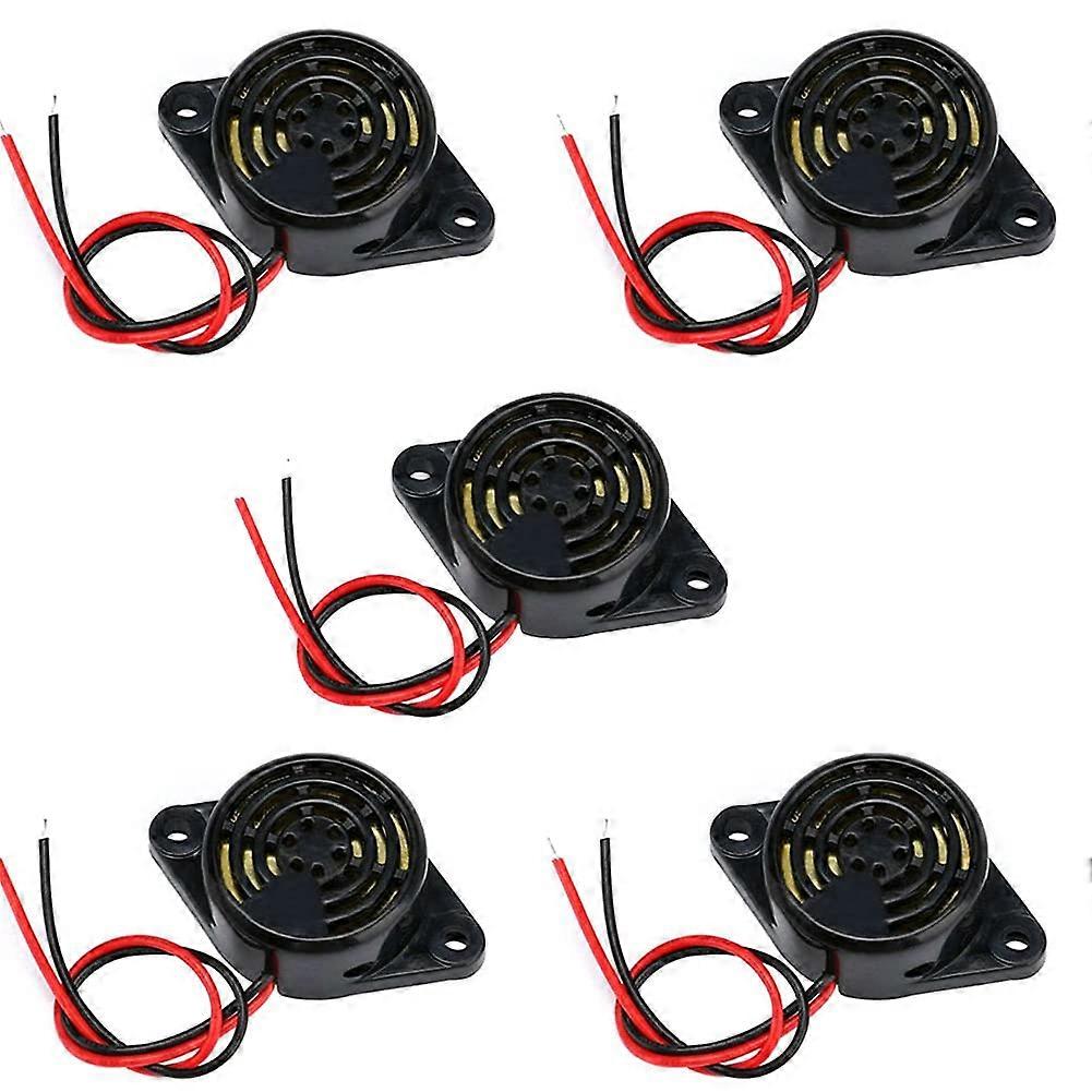5PCS DC 324V Piezo Alarm Buzzer 95dB Loud Continuous Beep for Arduino and Security Projects