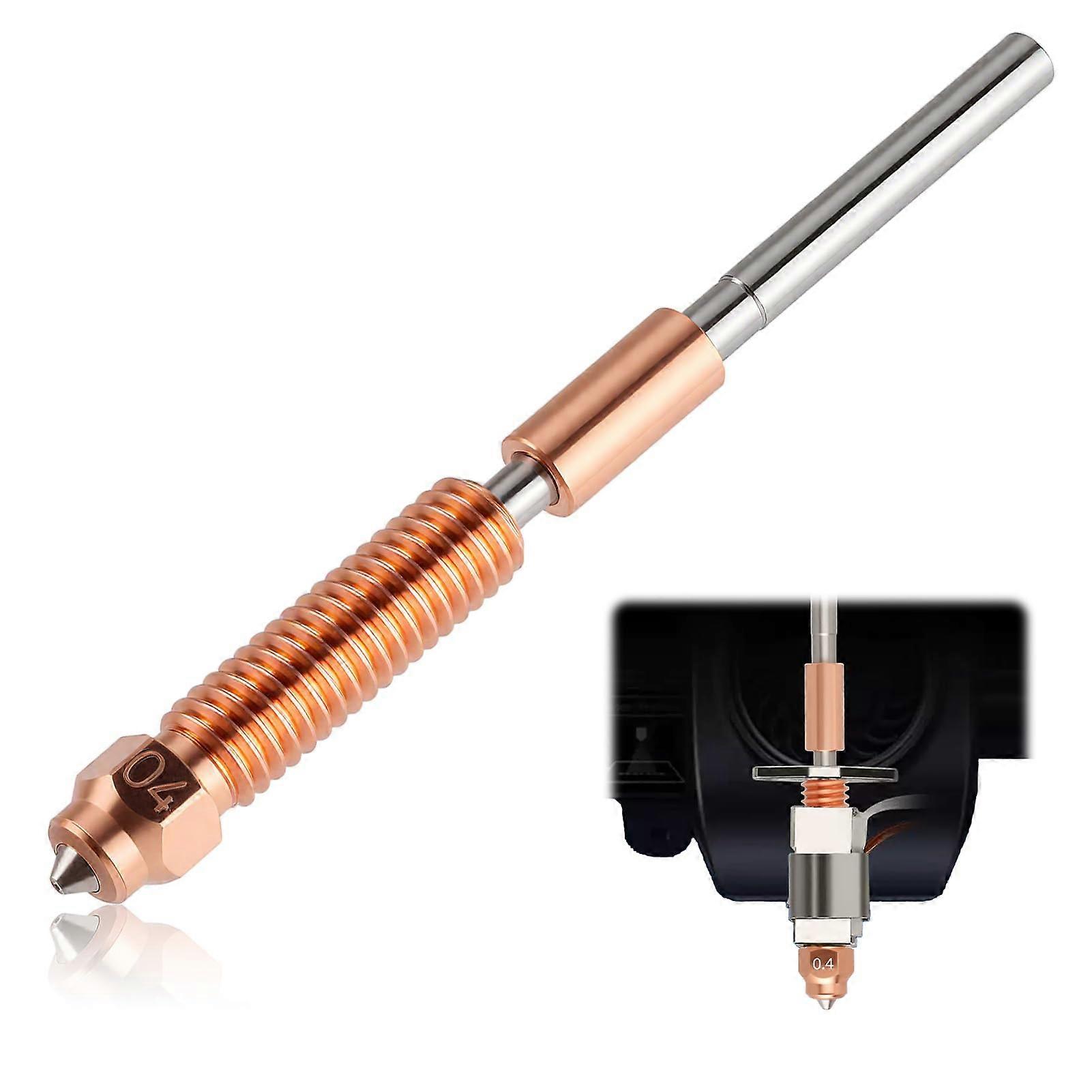 0.4mm  Flow 3D Printer Nozzle for Ender 3 V3 Plus, Hardened Steel, Quick Swap, Speed Printing