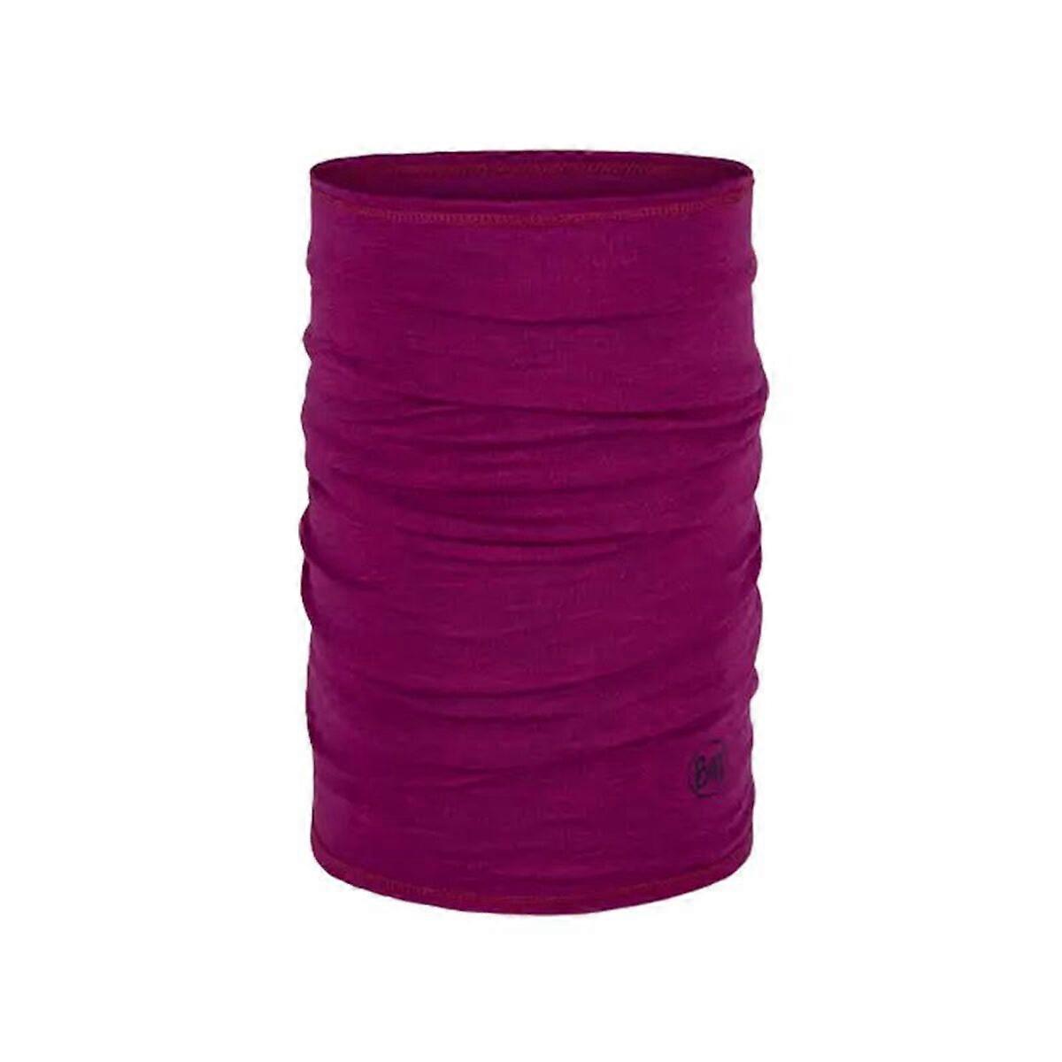 Neck Warmer Buff Merino Lightweight Solid Magenta Brown