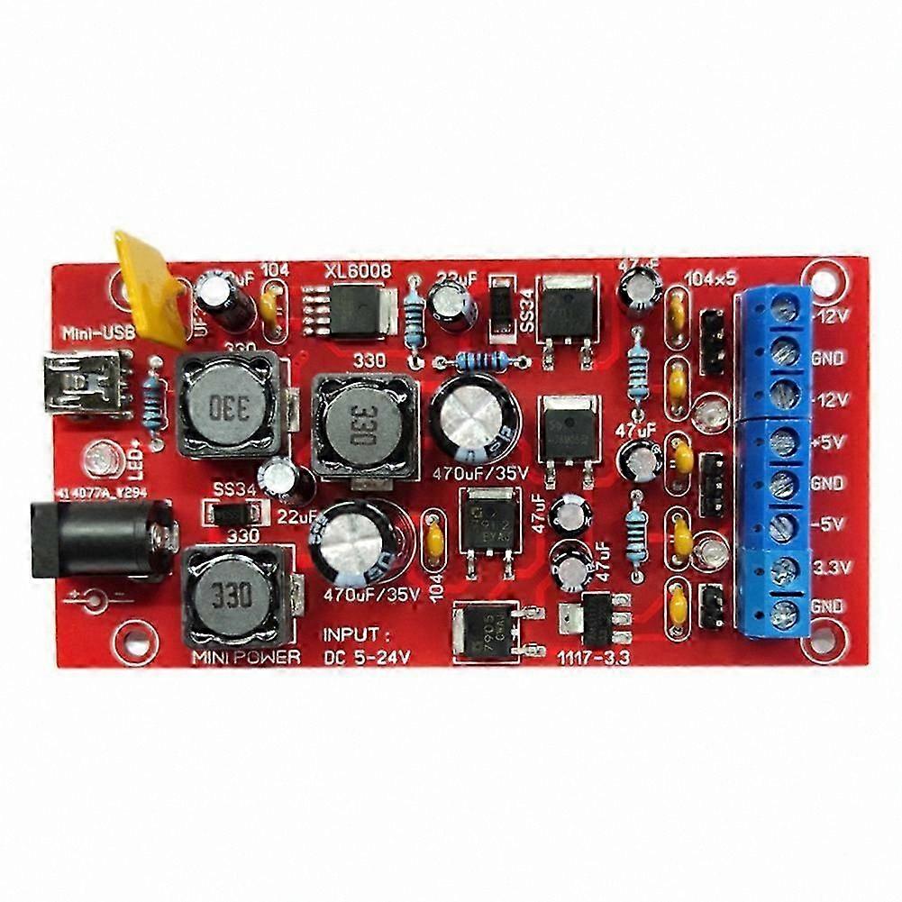Dual USB Power Supply Module: 5-24V to 12V, 5V, 3.3V Multiple Outputs