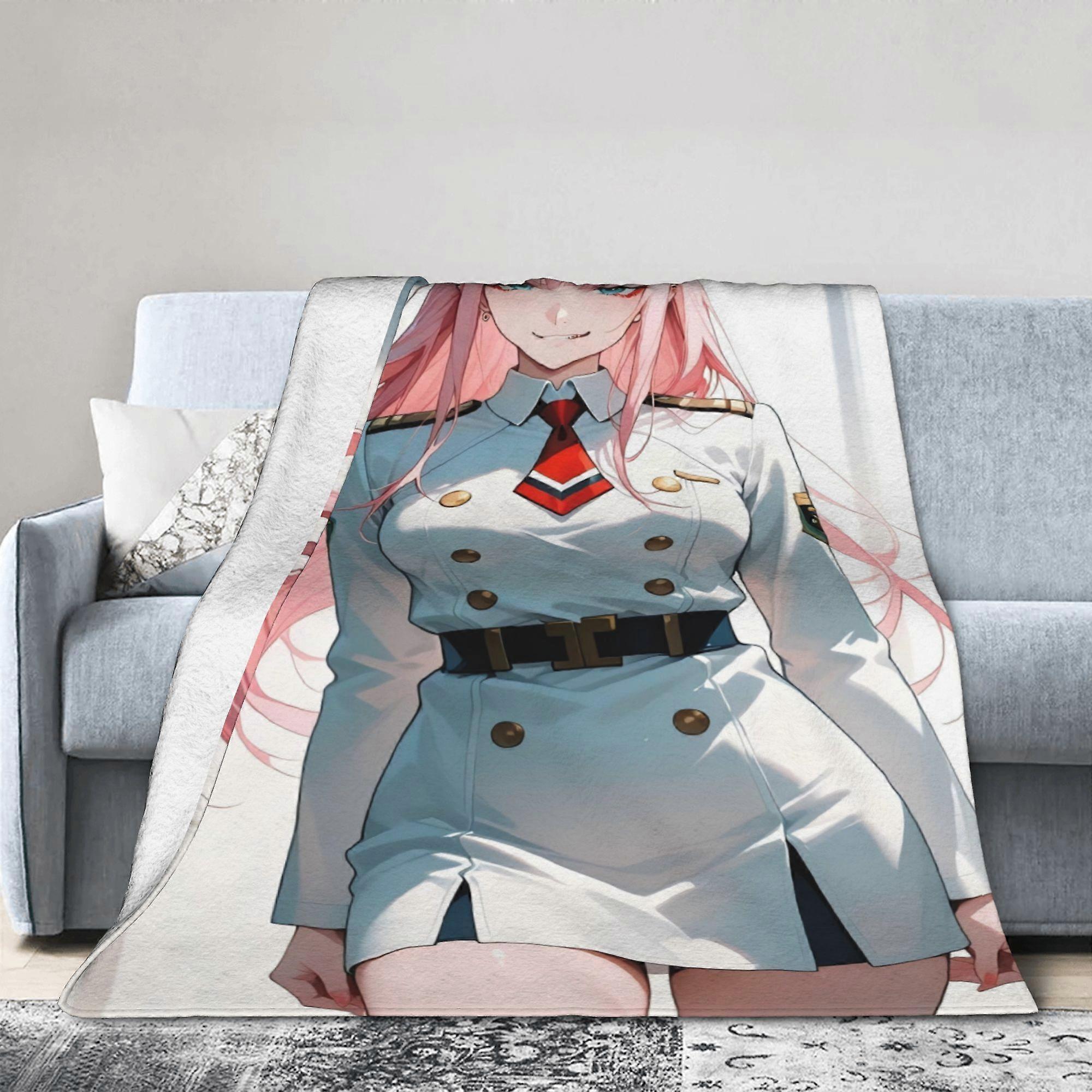 This Zero Two Inspired Flannel Blanket Soft Warm