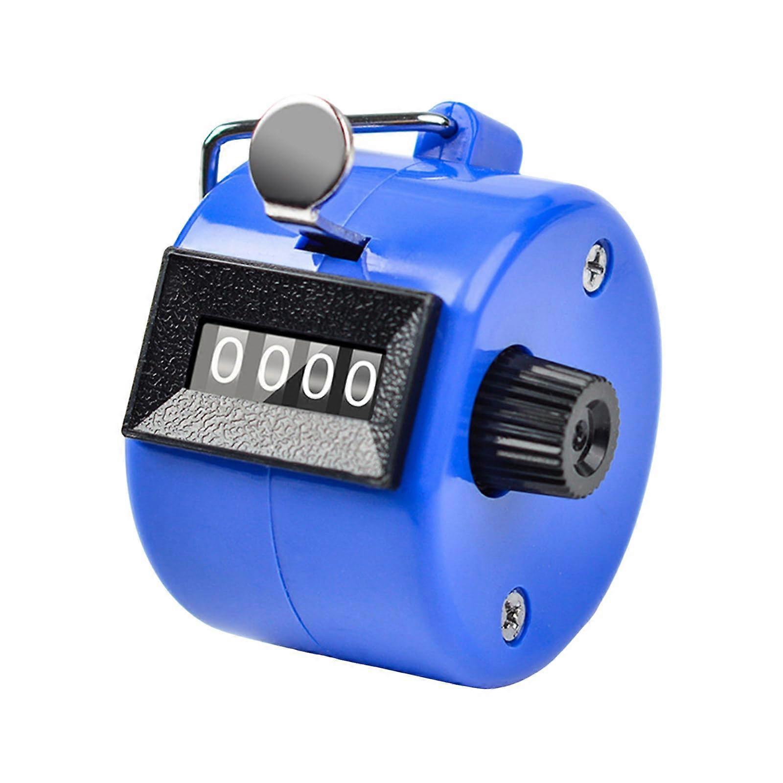 Hand Tally Counter 4 Digit Mechanical Clicker for Knitting Coaching with Easy Read Display Blue