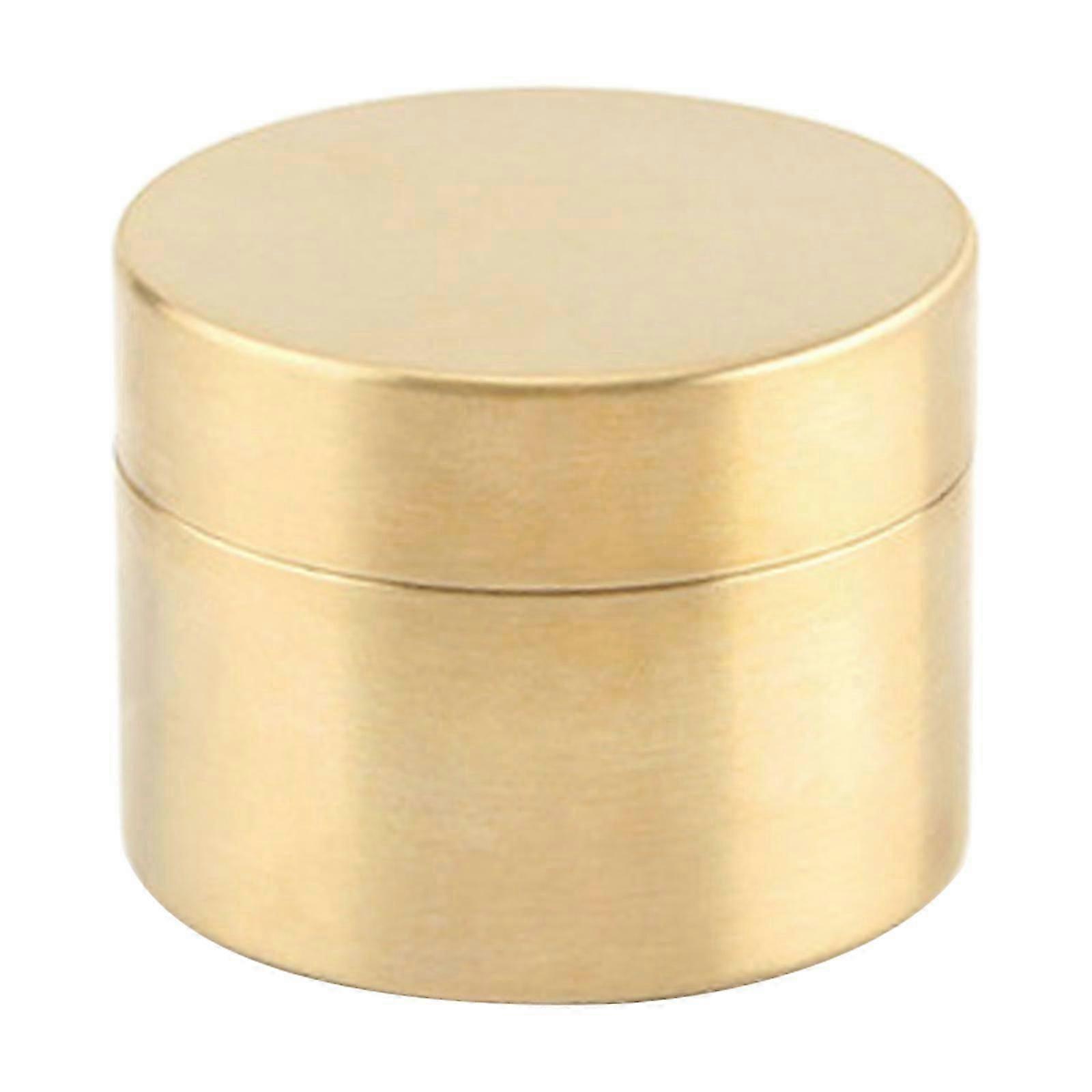 Brass Mini Pill Container, Outdoor Waterproof Round Shape Box Sealed Container
