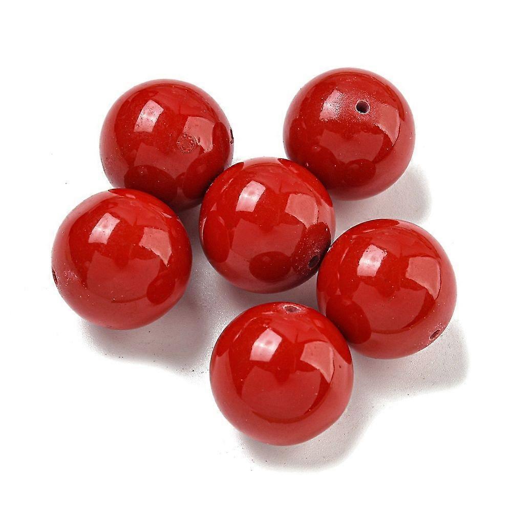 Dyed Turquoise Beads Round Red 20mm Hole: 1mm