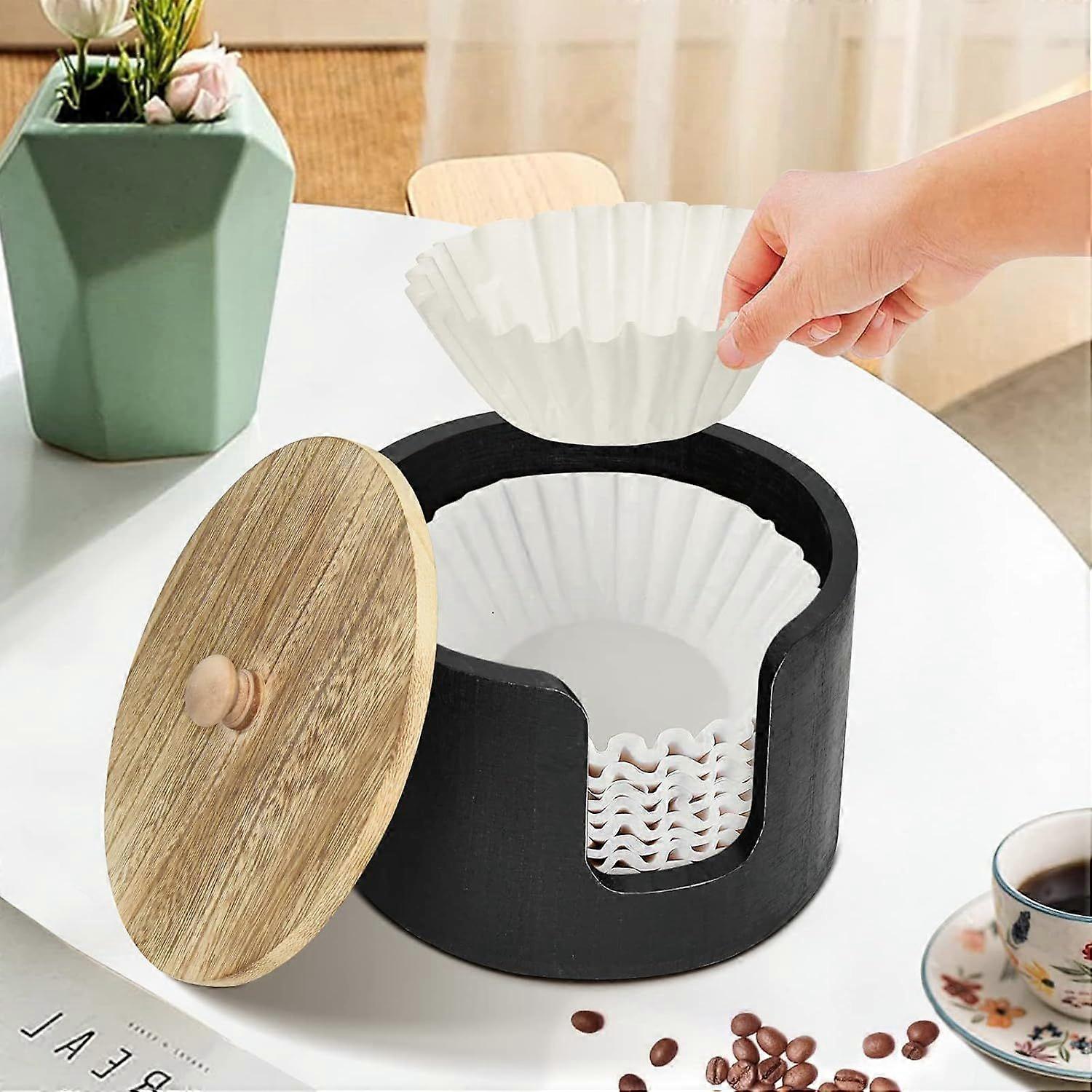 Coffee Filter Holder,Coffee Filter Storage Container with Lid, Coffee Filter