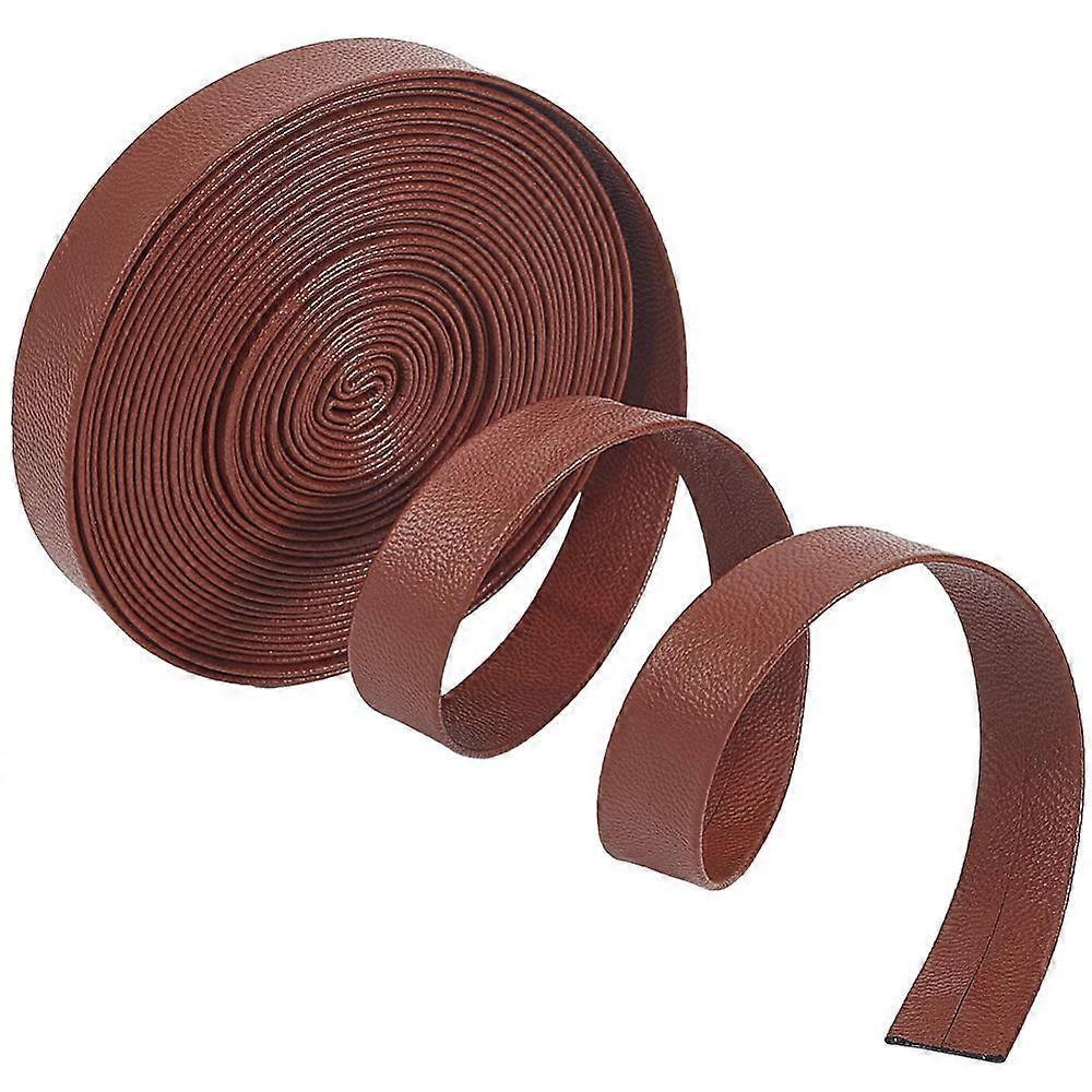 5M Folding PU Leather Flat Cord Sienna 15x1mm 5.47 Yards(5m)/bundle