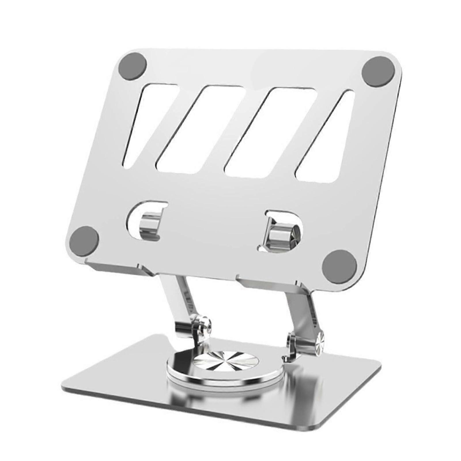 Adjustable Foldable Tablet Stand with 360° Rotating Base for 412.9 Inch Devices Silver