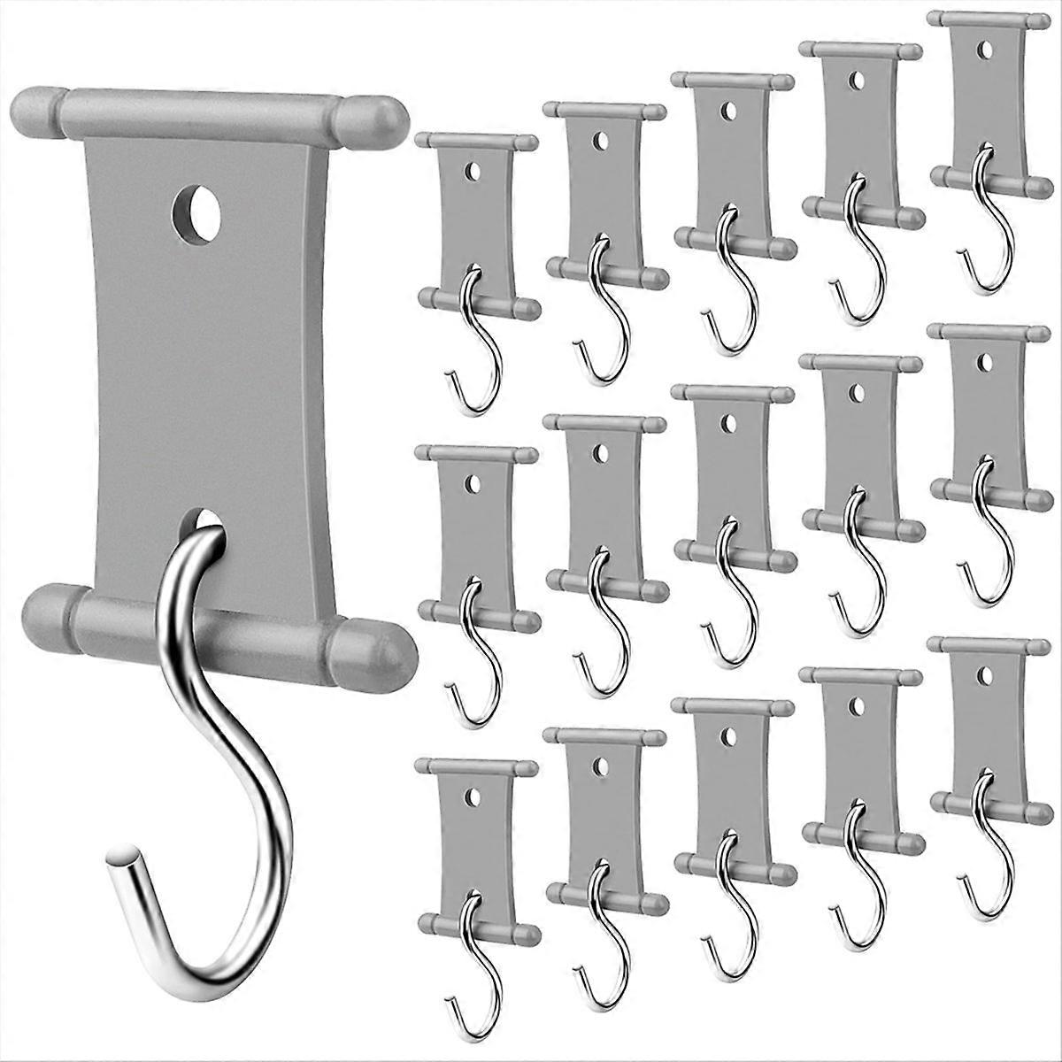 16 PCS RV Awning Light Clips Awning Hooks, Double Sided Gray