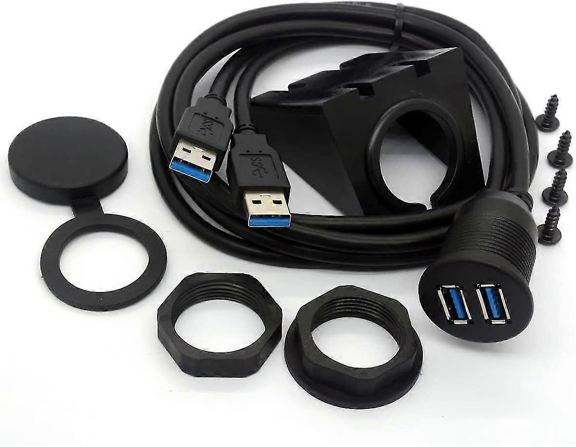 Centbest Usb 3.0 Flush Mount Cable, Dual Usb Flush Dash Panel Mount Cable