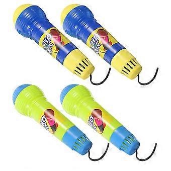 Micrófono Echo de juguete, juguetes novedosos para niños, 4 piezas, colección de plástico multicolor