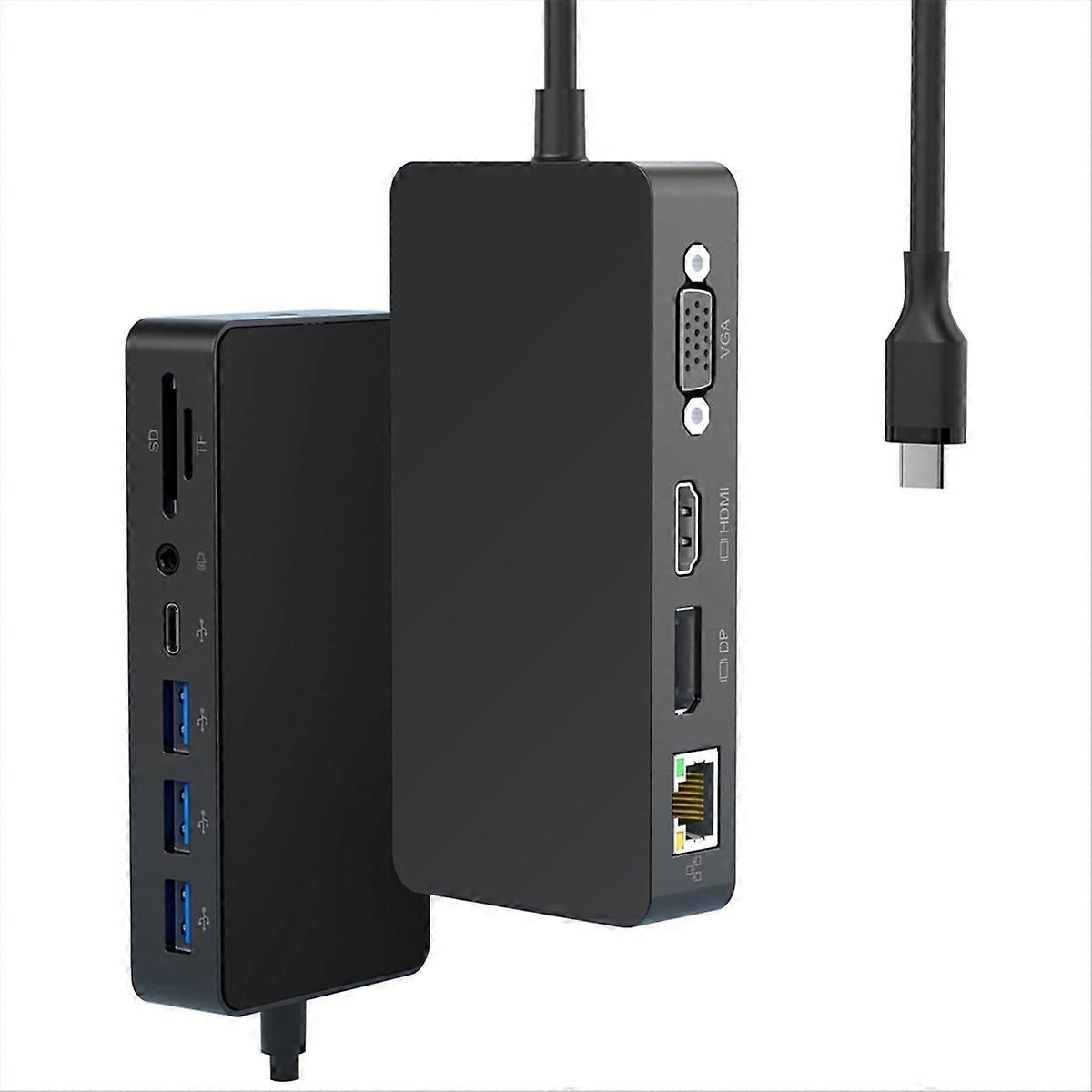 For Pro7/8/9/X/11 Docking Station 12 in 1 Multi-Function Gigabit Network Port 100WPD Power Supply