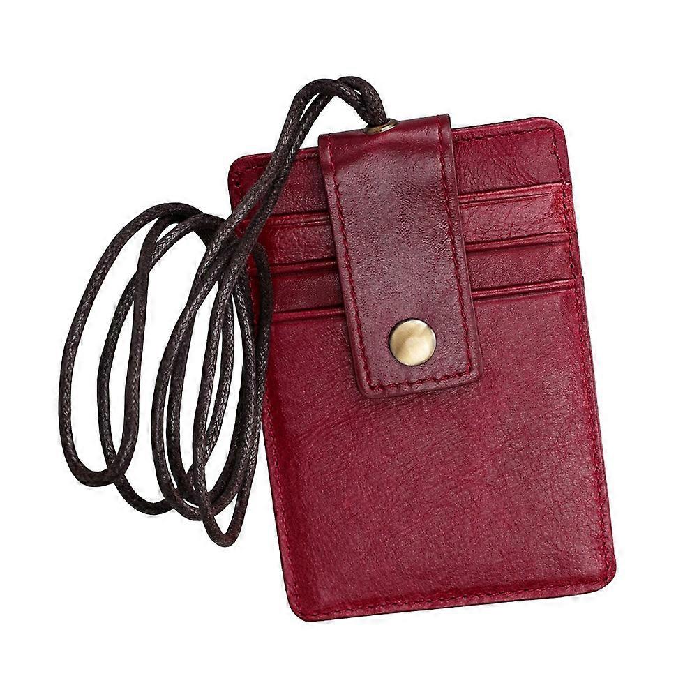 Red Rfid Document Holder with Hanging Neck for
