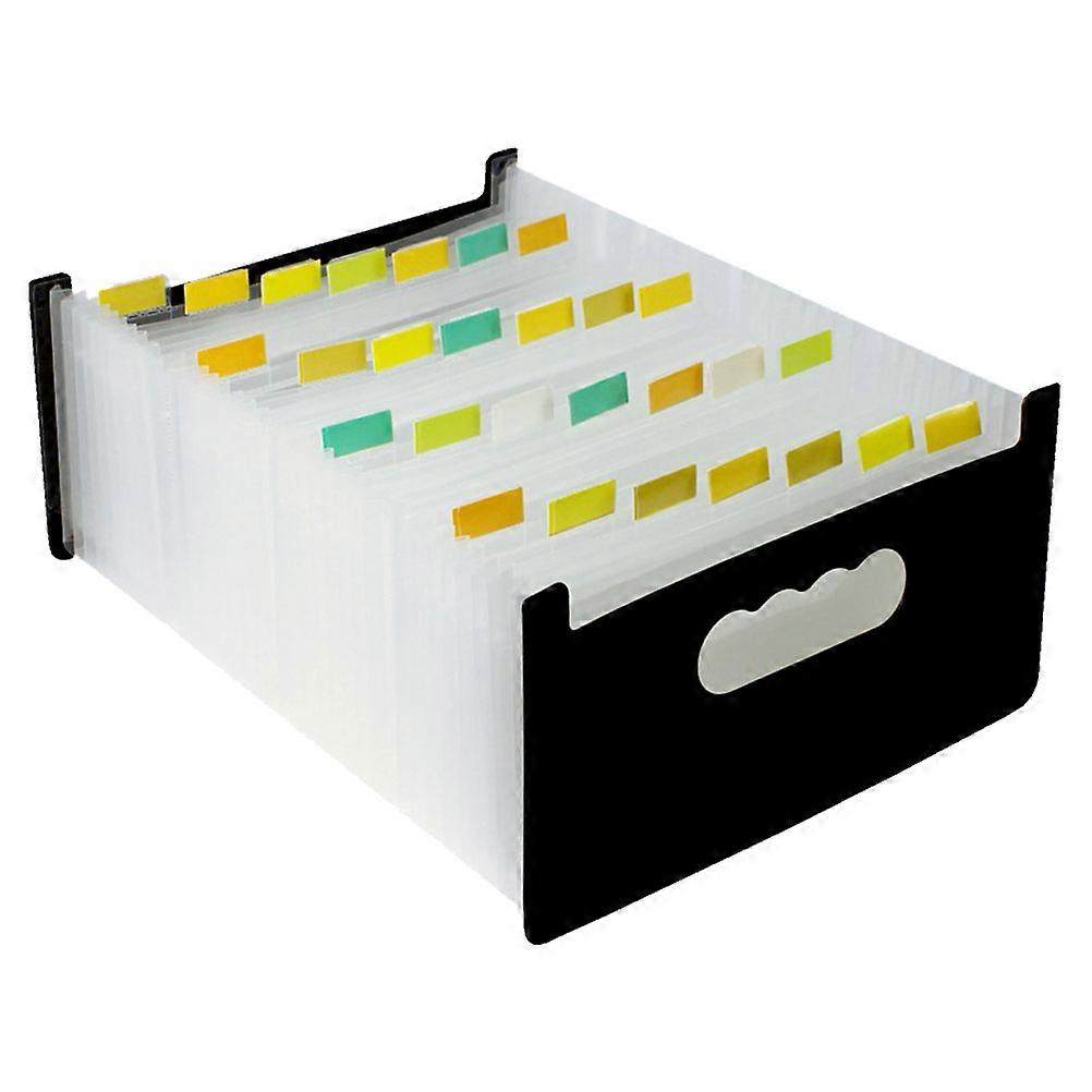 Portable Expanding File Folder for Storage Use Black Plastic Document Holder