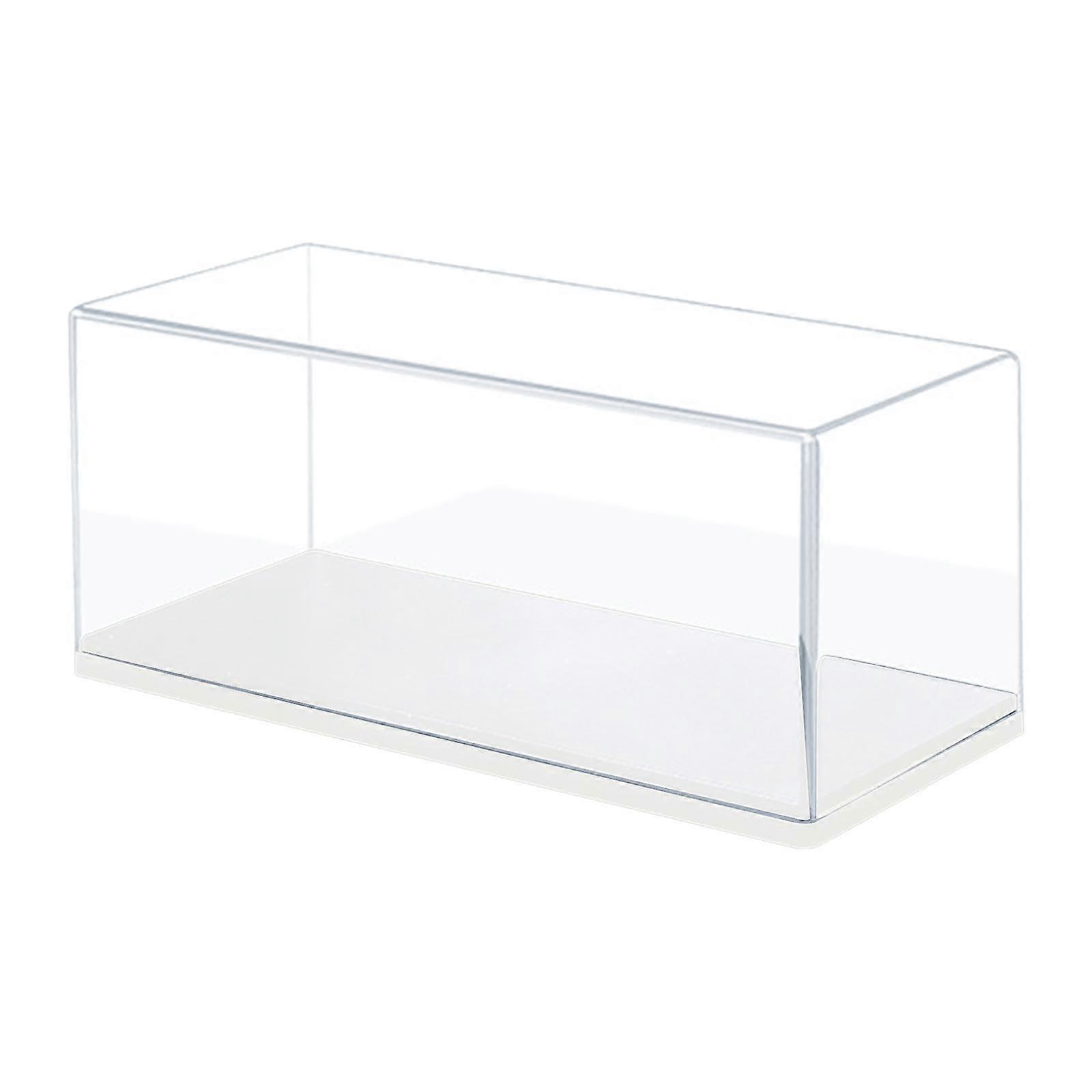 Clear Acrylic Model Car Display Case 1:43 Scale Dustproof Stackable Box with White Base