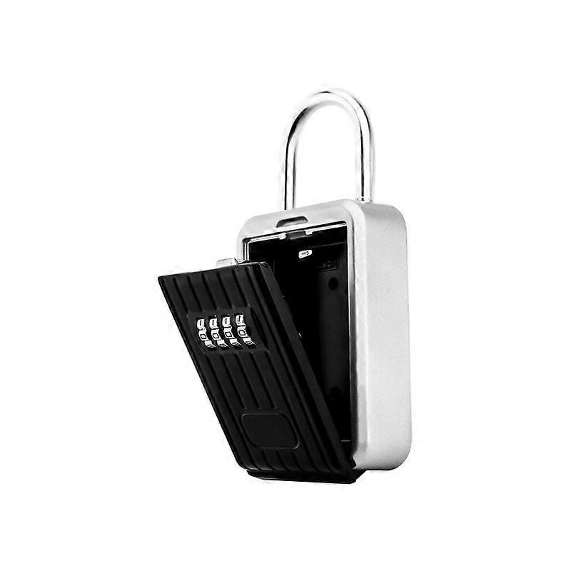 4 digit code mounted wall security black keybox, large outdoor keybox with handle, code keybox