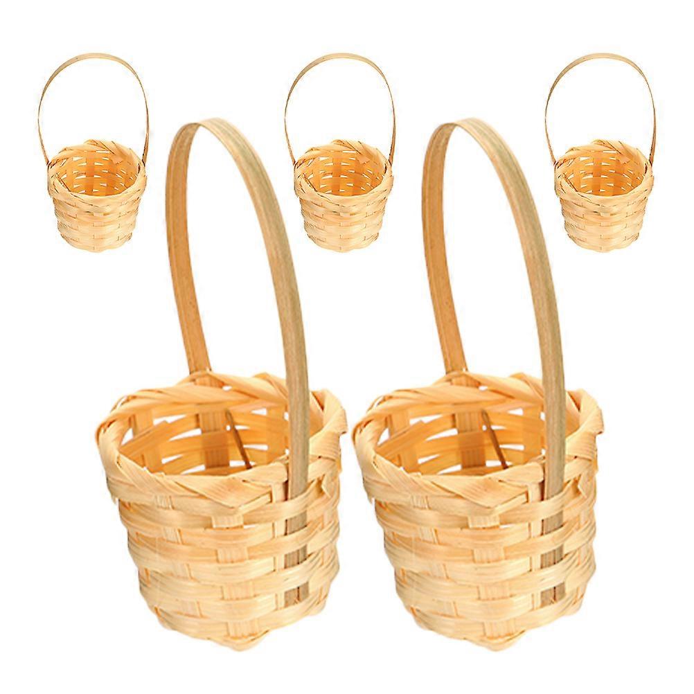 Mini Bamboo Woven Flower Basket for Storage Use Multi-Function 10Pcs