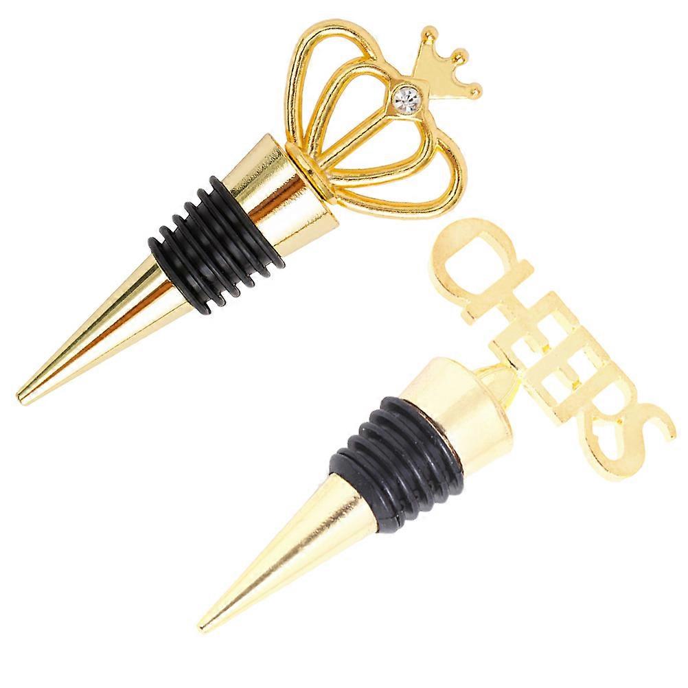 Red Crown for Use 2Pcs Golden Alloy Plug