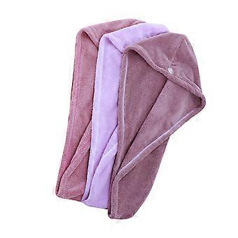 Fast Drying Cap Coral Fleece for Hair Care 3Pcs Mixed Color Bundle