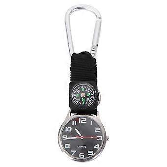 Mountaineering Watch with Compass for Clip-on Use White Carabiner Design