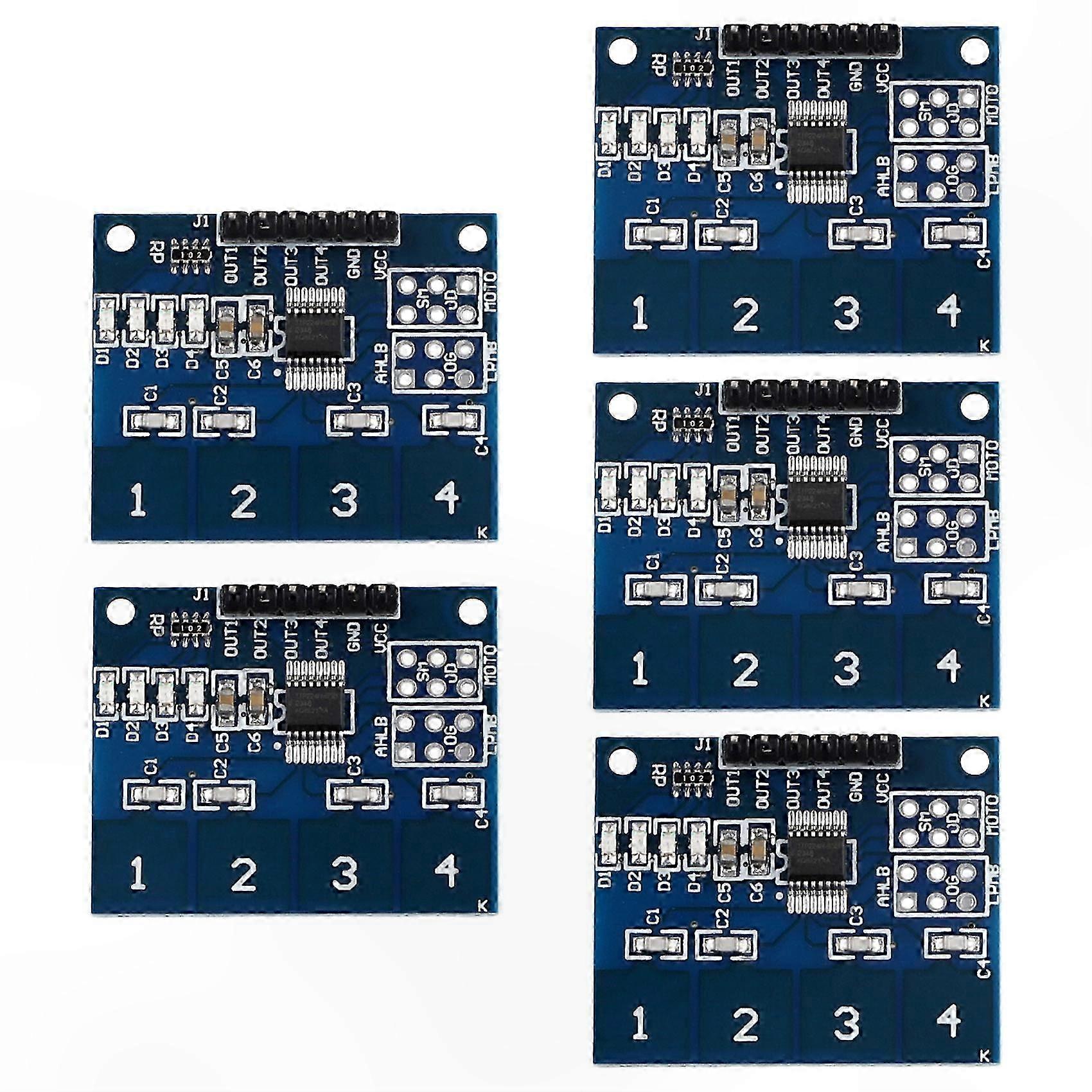 4-Channel Capacitive Touch Switch Module with Induction IC, 2.4V to 5.5V Level State Indicator Onboard