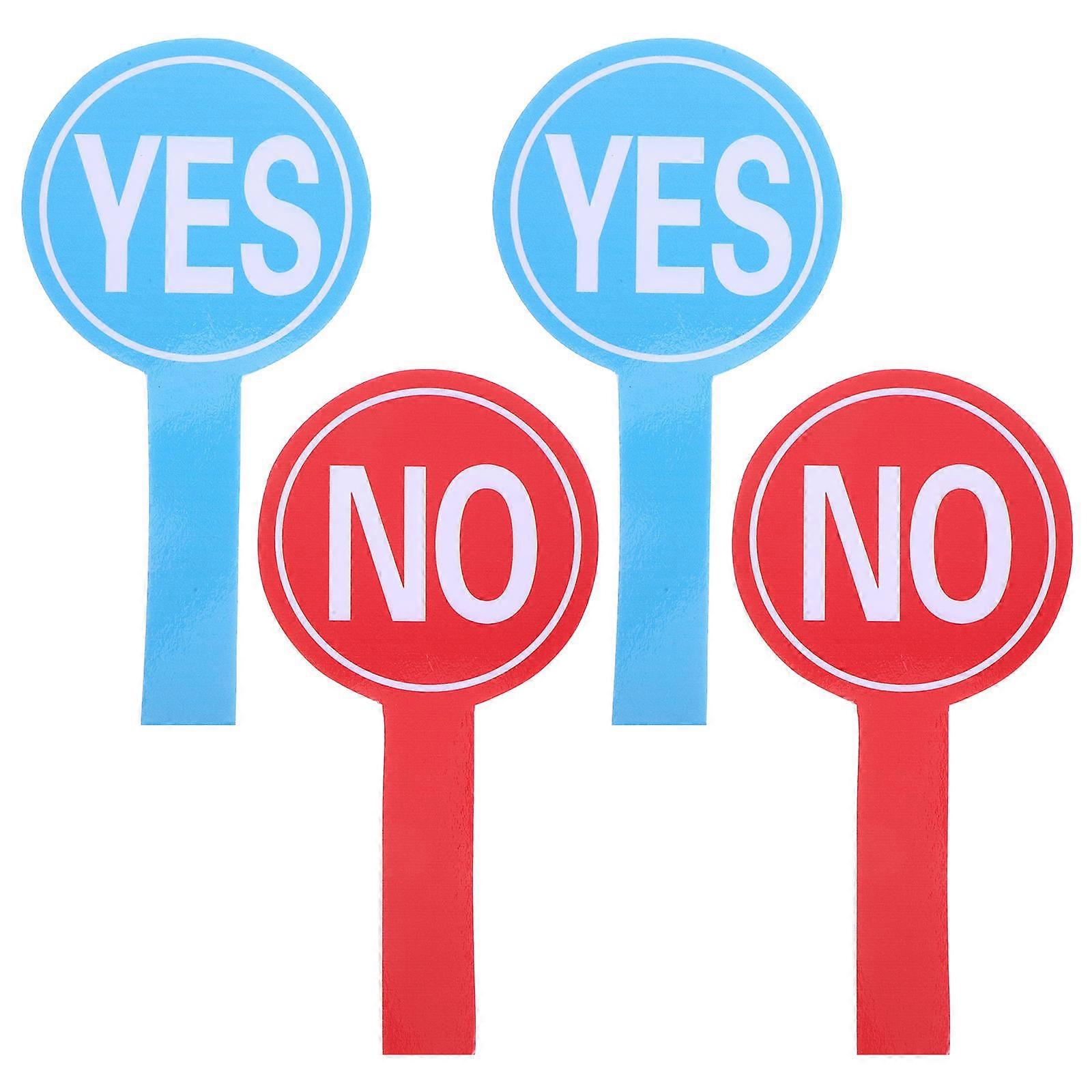 Handheld Yes Paddle Classroom Voting Board for Judging Function 4Pcs