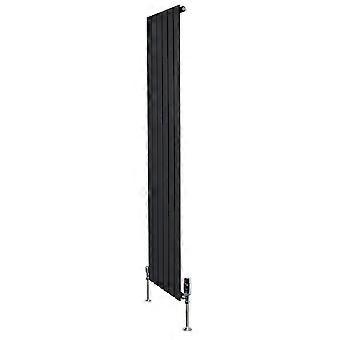 Flat Single Column Radiator 1800mm x 420mm & TRV Chrome Valves Modern Designer Single Panel Central