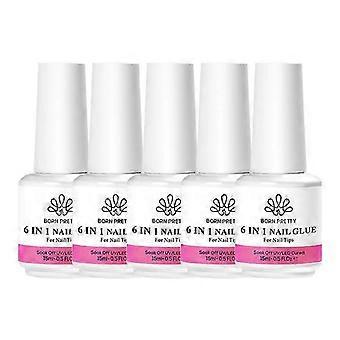 1-5x Gel colla per unghie 6 in 1 15 ml per unghie acriliche, base soak-off, top coat, gel UV per allungamento unghie, punte per unghie finte Gel_DUIBW