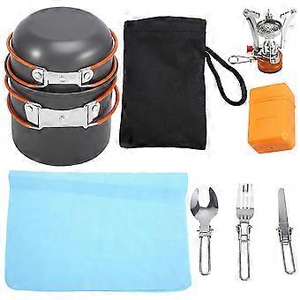Camping Cookware Mess with Pot Stove and Carry Mesh Bag Great compatible with Backpacking Outdoor Camping Hiking and Picnic