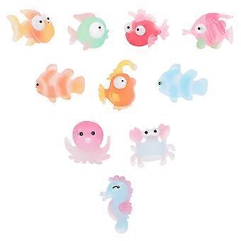 100Pcs Animal Marine Micro Paysage Décoration Marine Animal Statue Mini Décorations Style Mixte