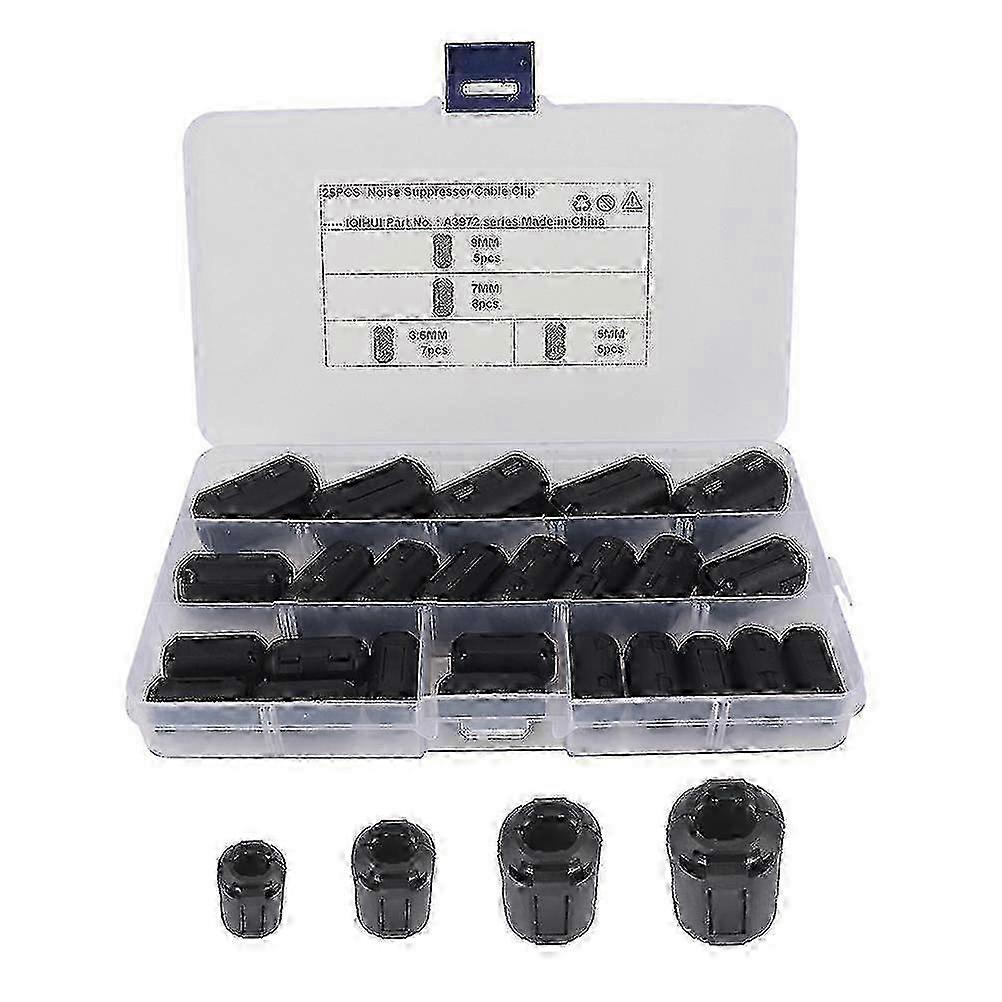Noise Filter Rings for Computer Cables, 25 Pcs Ferrite Core Suppressor