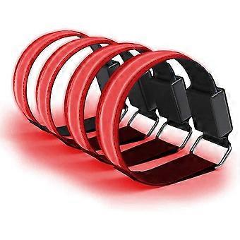 4PCS Rechargeable LED Armband, Flashing Reflective Arm Strips for Running Cycling Night Safety