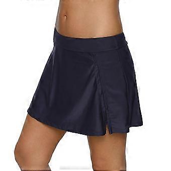 Charmo Women's Swim Skirt High Waist Swim Skirt with Briefs Bikini Tankini Bottom Solid Swimdress Skirt S
