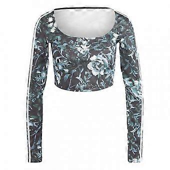 Adidas Dame/Dame Blomsterprintet Cropped Slim Langærmet Bluse