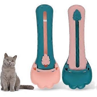 katt stripe klemme skje, pet feeder katt stripe klemme skje, katt stripe glad skje, glidende katt klemme flytende snack fôring skje