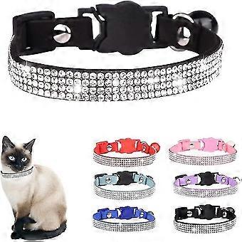 Breakaway Cat Collars, Kitten Collar With Bell, Rhinestone Cat Collar For Girl Cats, Male Cats, Pet (s: Adjustment Range 9.8" - 12.6"