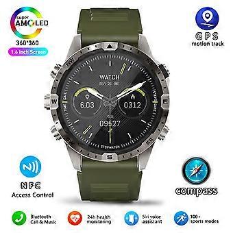 Nouvelle montre intelligente de sport d’affaires robuste boussole 1,6 pouce écran HD boîtier en titane Adulte GPS Track NFC Smartwatch BT Appel pour Android