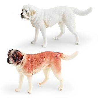 2Pcs Realistic Dog Figurines Set, PVC Saint Bernard and Alpine Mastiff Dog Models, Educational Toys and Decorations for Kids, Collectors, and Dog Love